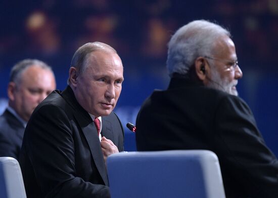 President Vladimir Putin attends 2017 St. Petersburg International Economic Forum. Day two