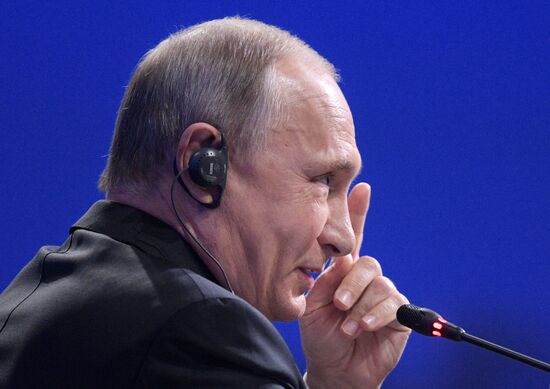 President Vladimir Putin attends 2017 St. Petersburg International Economic Forum. Day two