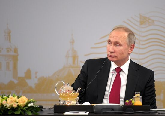 President Vladimir Putin attends 2017 St. Petersburg International Economic Forum. Day Two