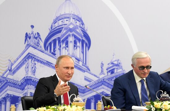 President Vladimir Putin attends 2017 St. Petersburg International Economic Forum. Day Two