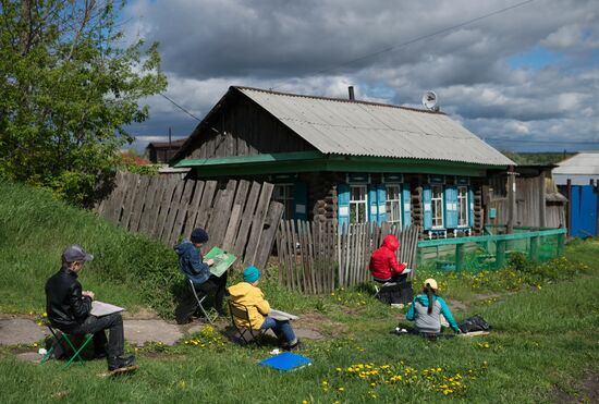 Apple orchard in the Omsk Region