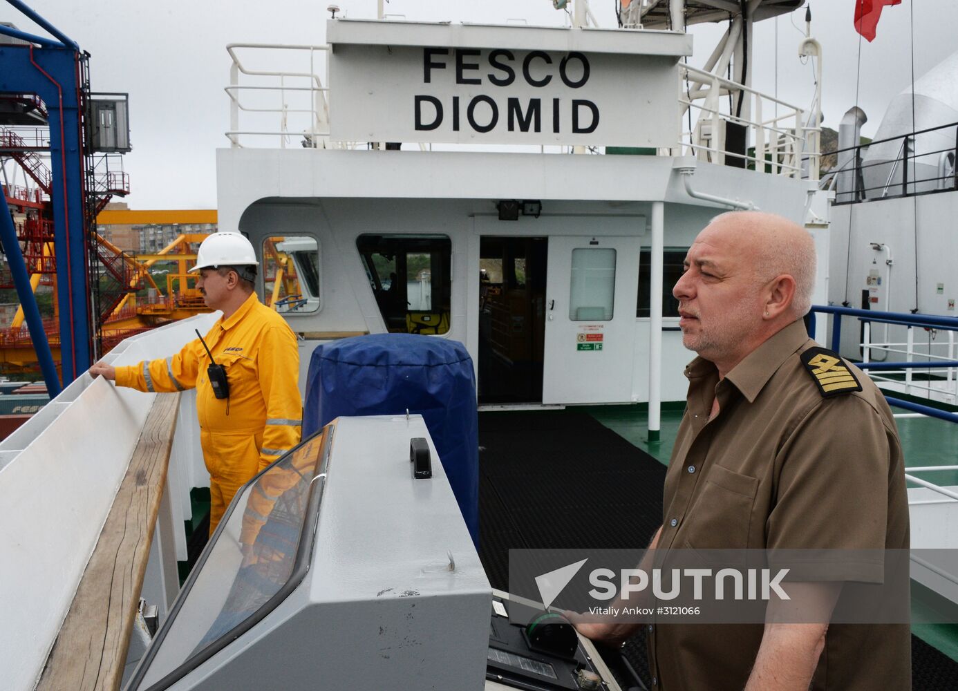 Fesco Diomid container ship arrives in port of Vladivostok