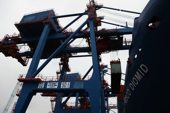 Fesco Diomid container ship arrives in port of Vladivostok