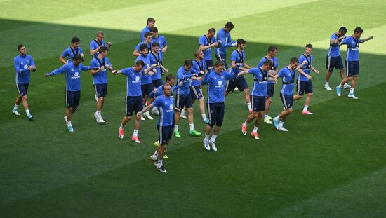 Russian national football team holds training session