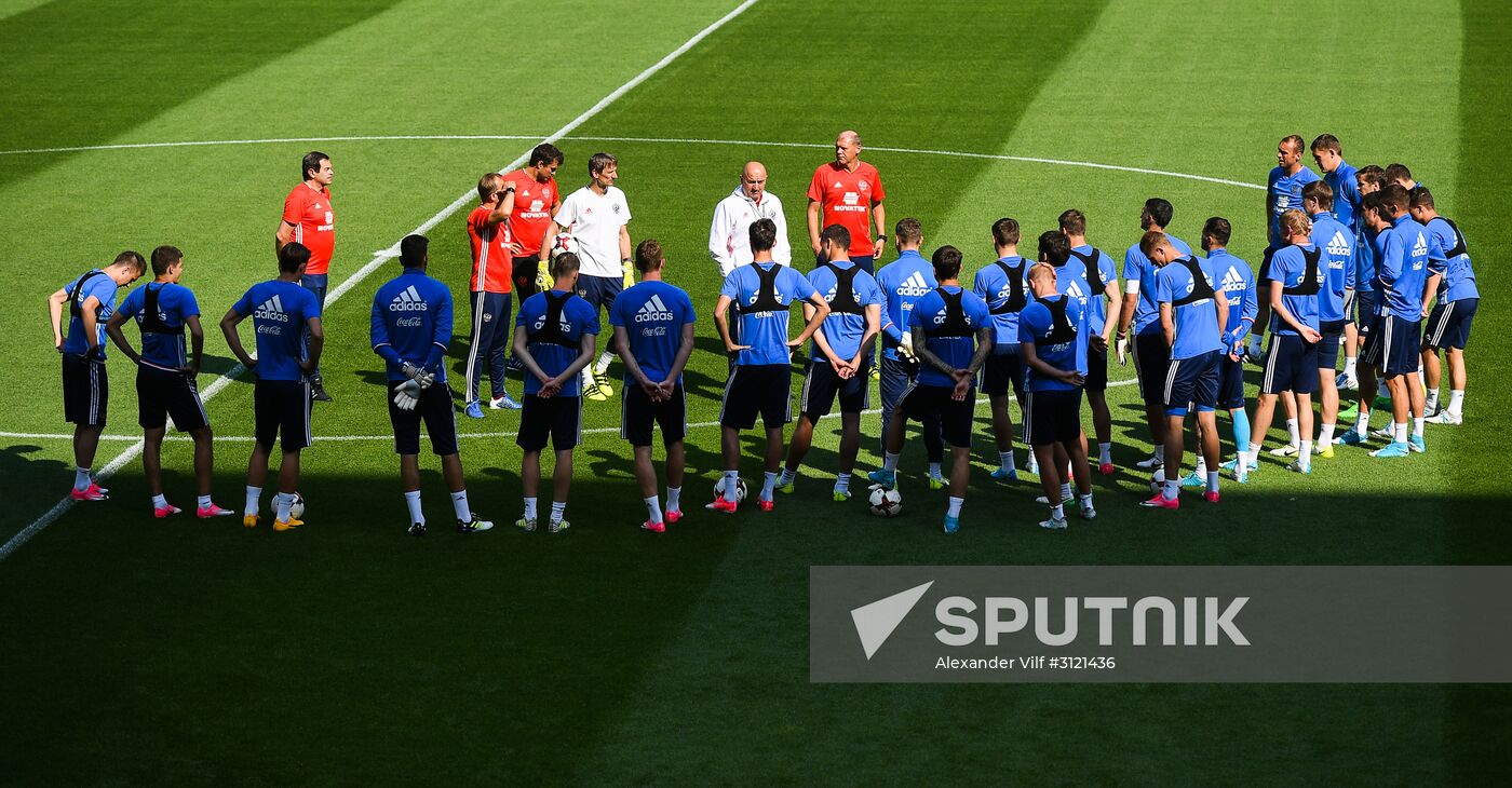 Russian national football team holds training session