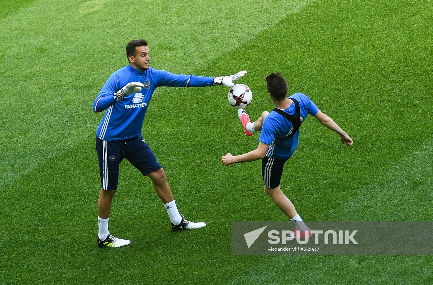 Russian national football team holds training session