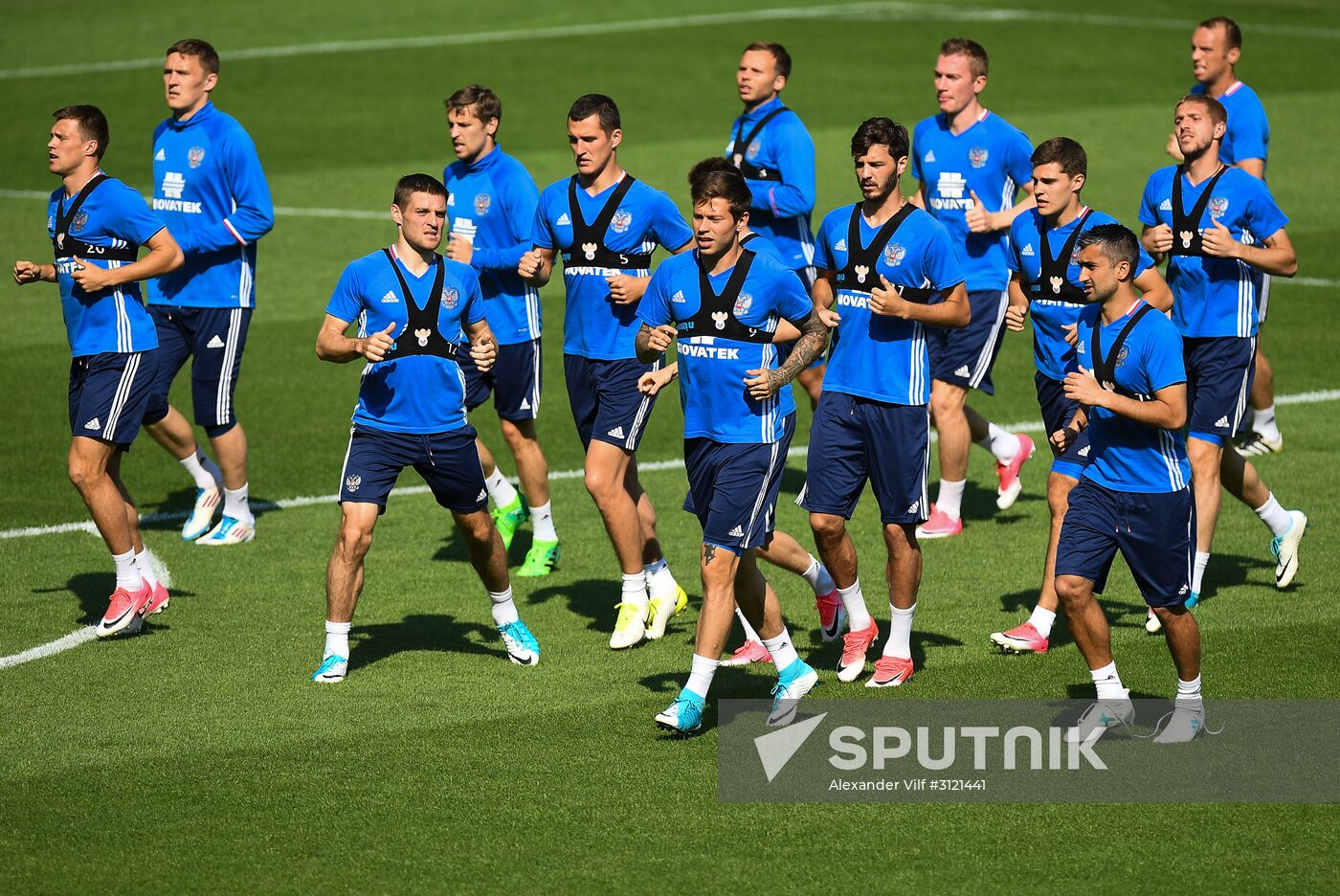 Russian national football team holds training session