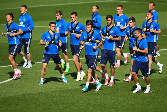 Russian national football team holds training session