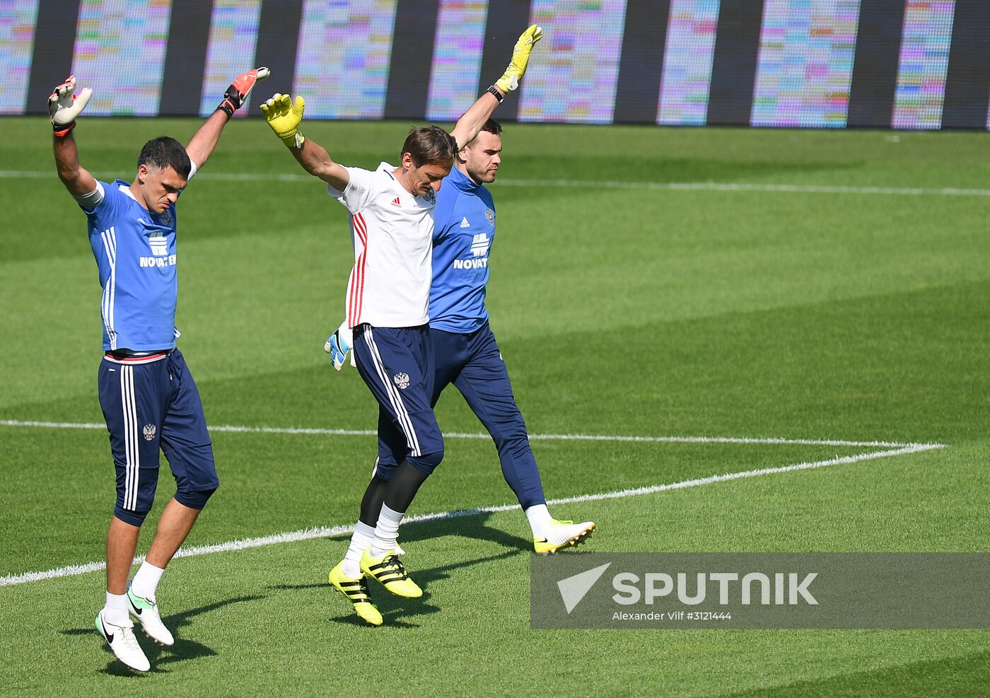 Russian national football team holds training session