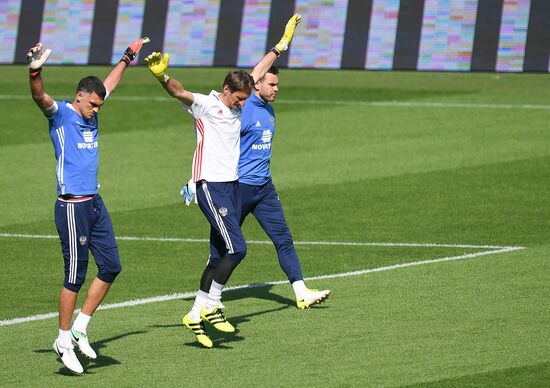 Russian national football team holds training session