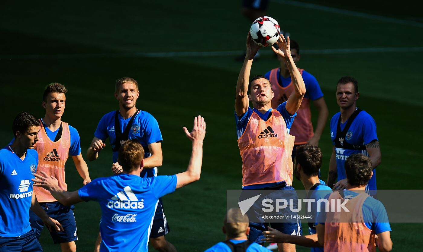 Russian national football team holds training session