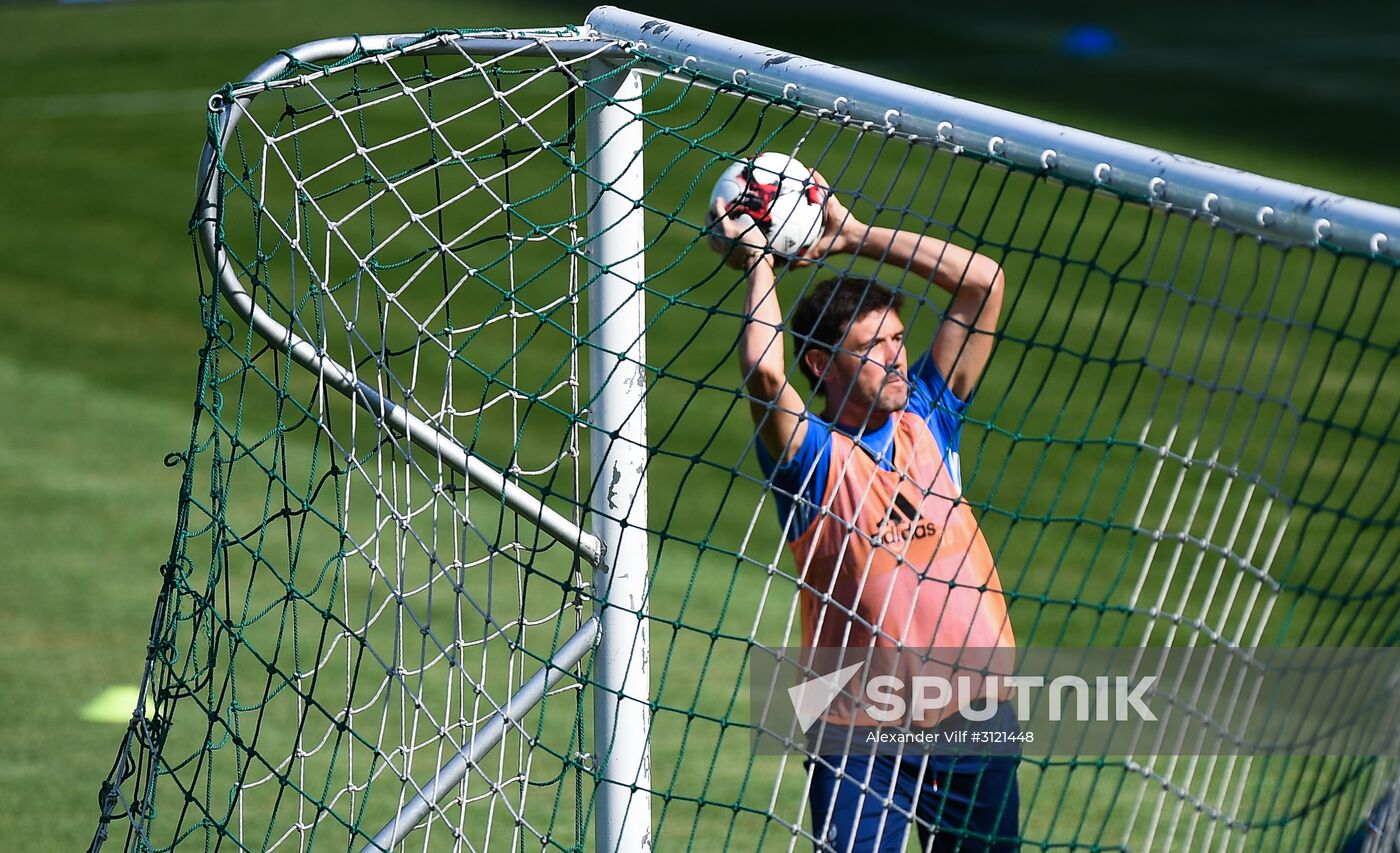 Russian national football team holds training session