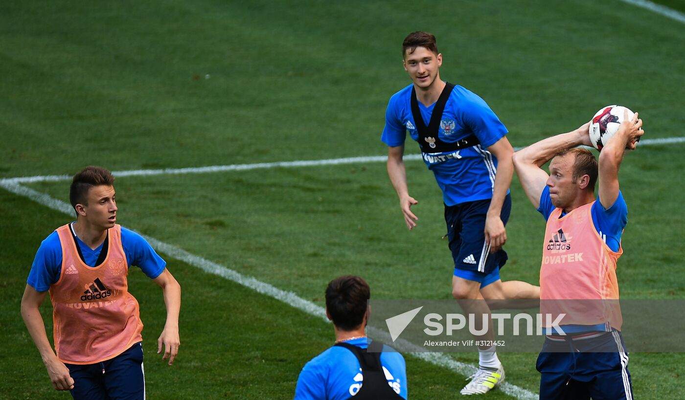 Russian national football team holds training session