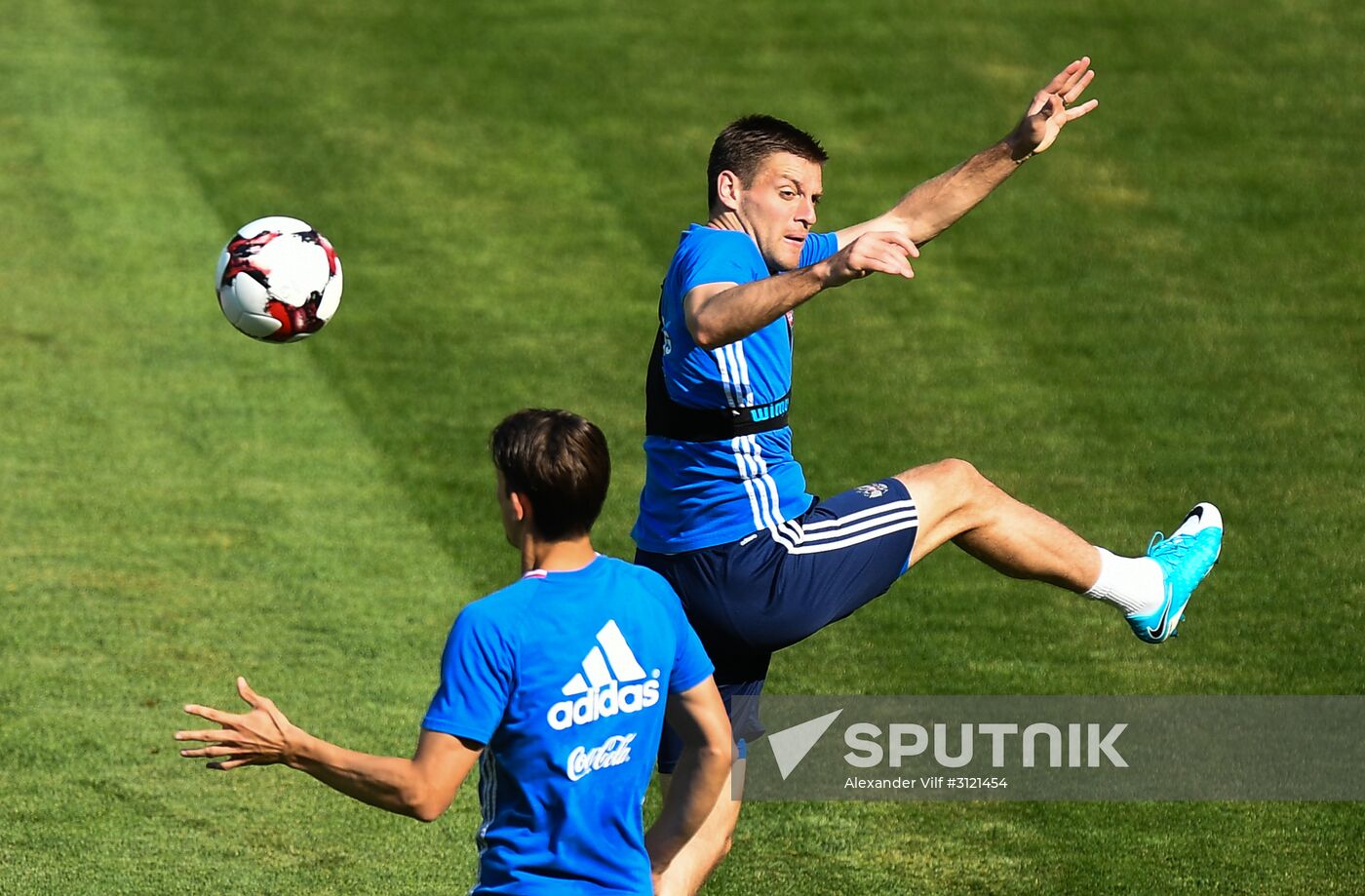 Russian national football team holds training session