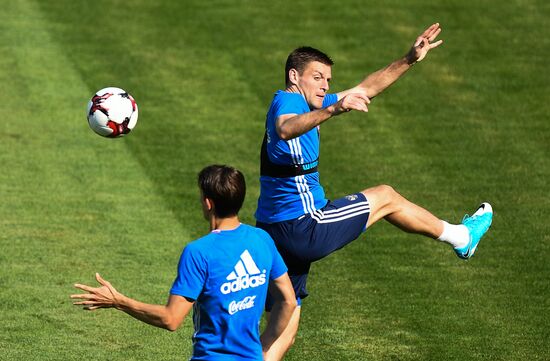 Russian national football team holds training session