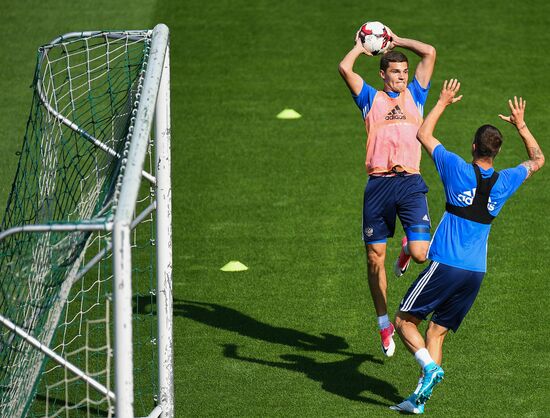 Russian national football team holds training session