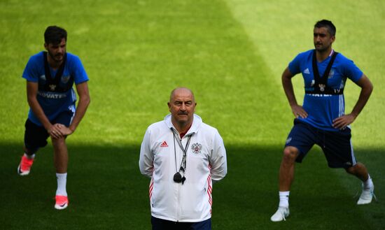 Russian national football team holds training session