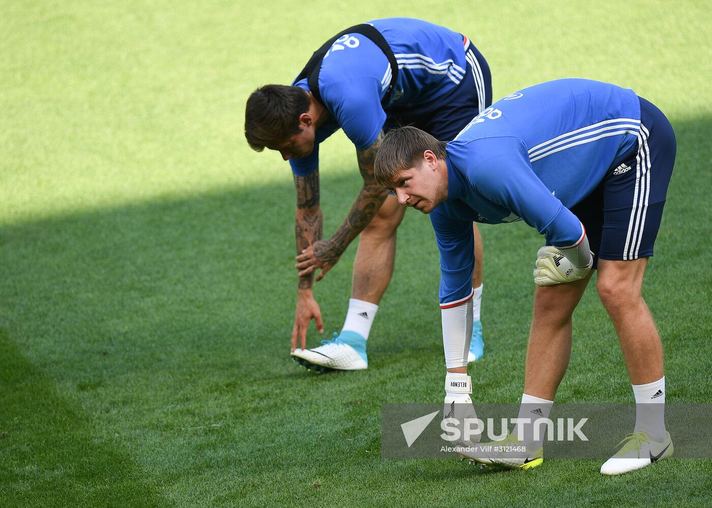 Russian national football team holds training session