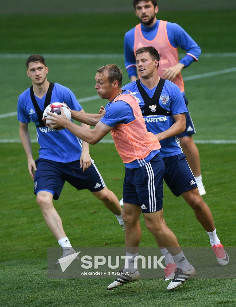 Russian national football team holds training session