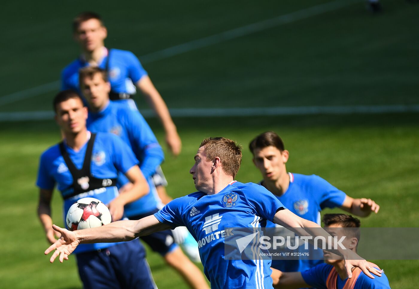 Russian national football team holds training session