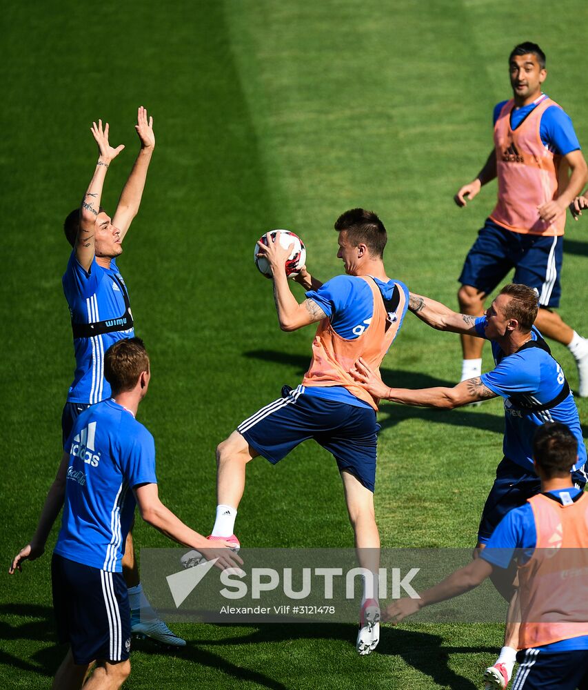 Russian national football team holds training session