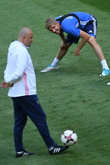 Russian national football team holds training session