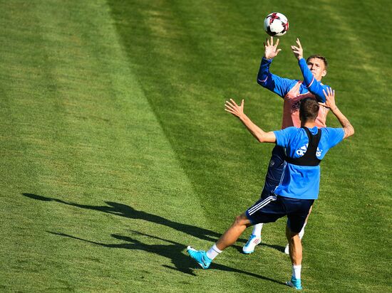Russian national football team holds training session