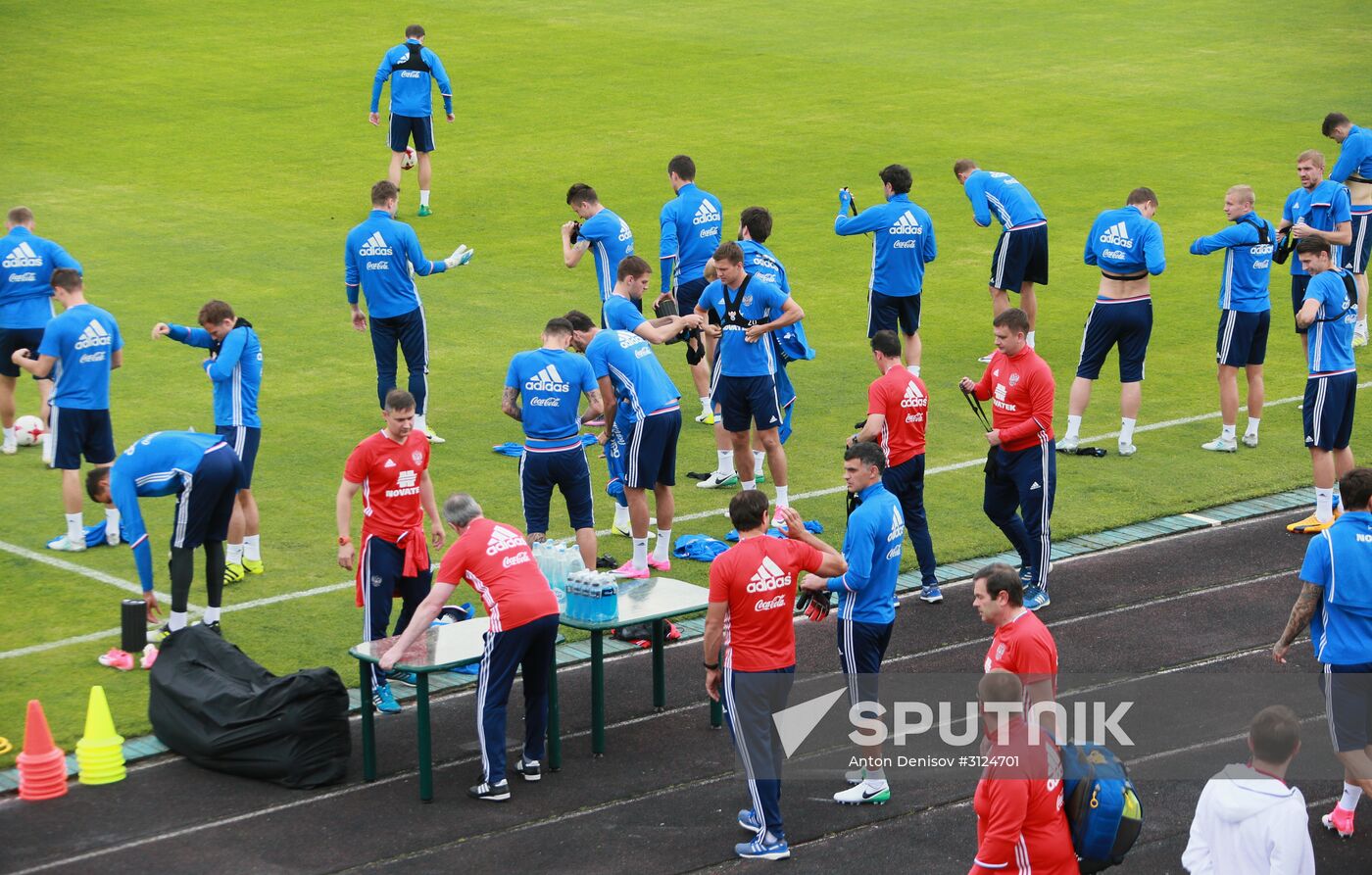 Russian national football team holds training session