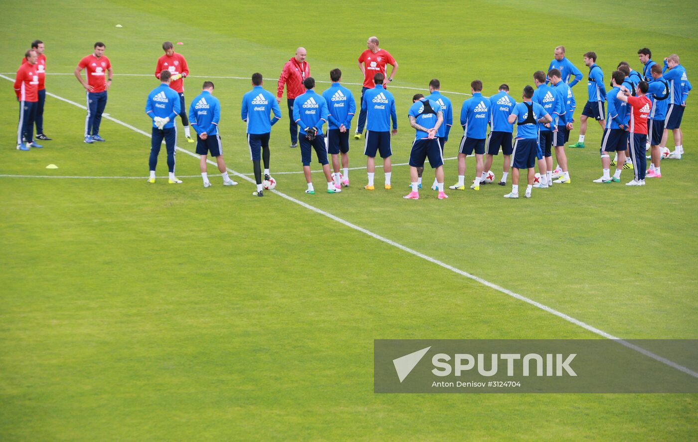 Russian national football team holds training session