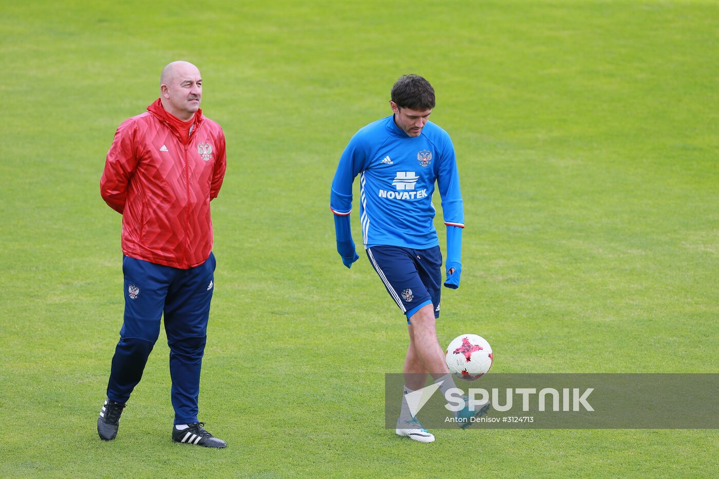 Russian national football team holds training session
