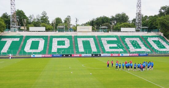 Russian national football team holds training session