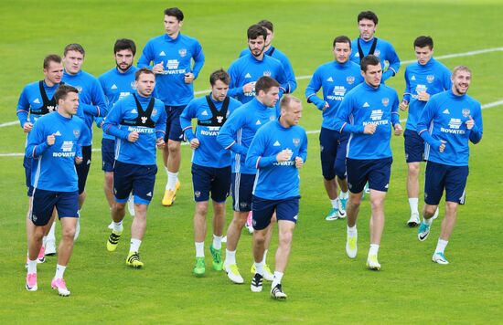 Russian national football team holds training session