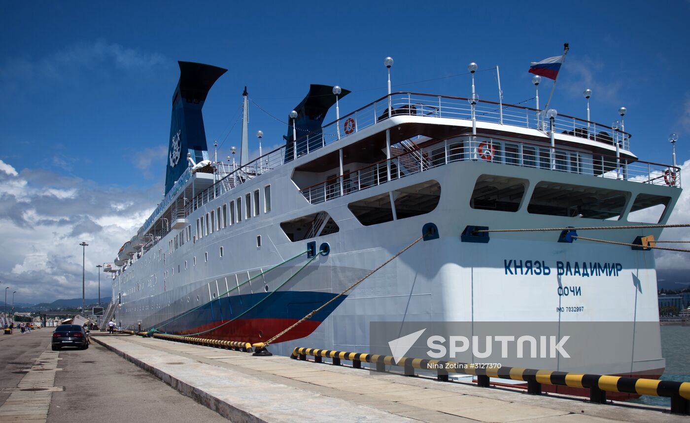 First passenger voyage of Knyaz Vladimir cruise ship from Sochi