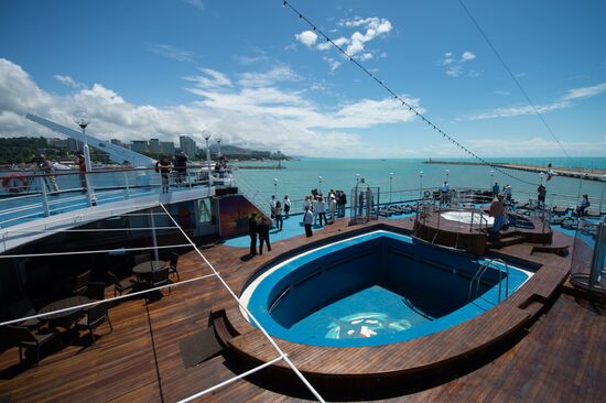 First passenger voyage of Knyaz Vladimir cruise ship from Sochi