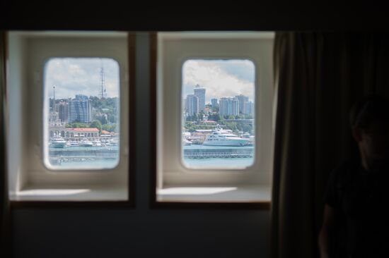 First passenger voyage of Knyaz Vladimir cruise ship from Sochi