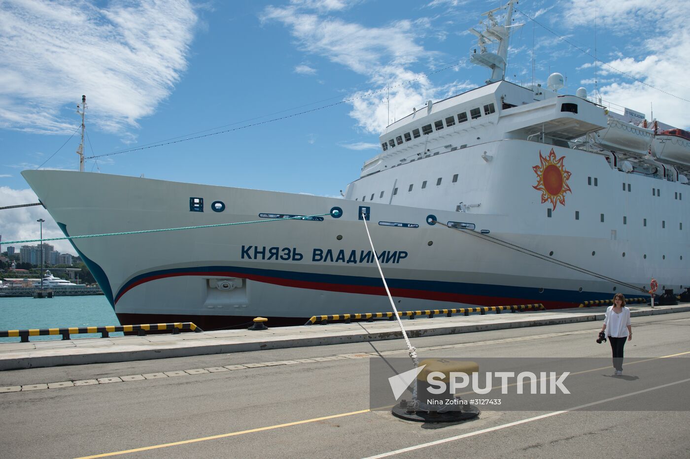 First passenger voyage of Knyaz Vladimir cruise liner, Sochi