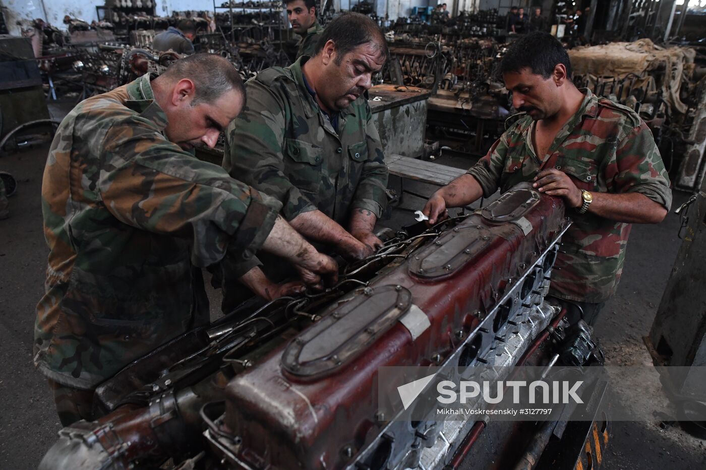 Armored vehicle maintenance company in Homs