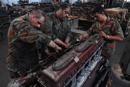 Armored vehicle maintenance company in Homs