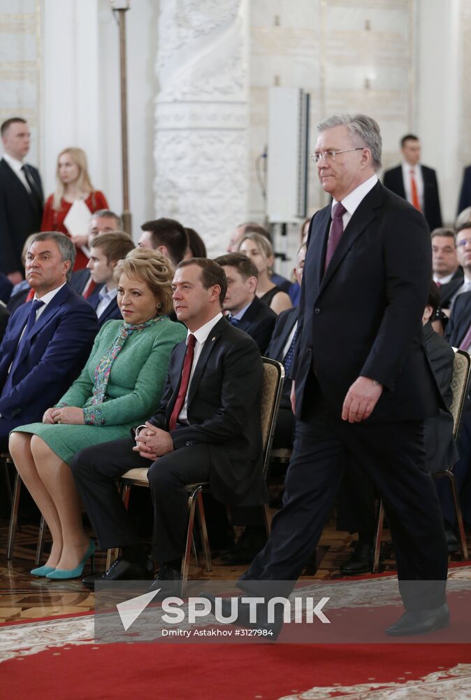 President Vladimir Putin awards state decorations on Russia Day