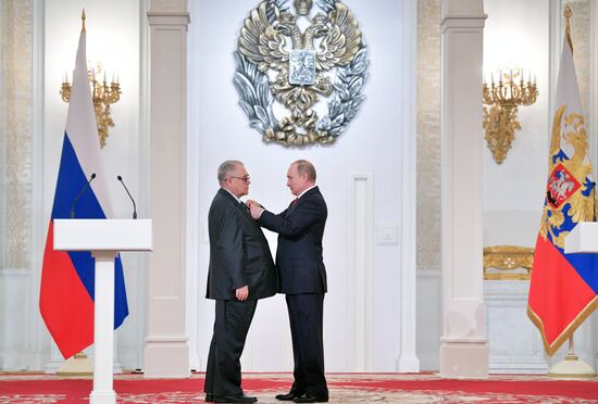 President Vladimir Putin presents 2016 National Awards on Russia Day