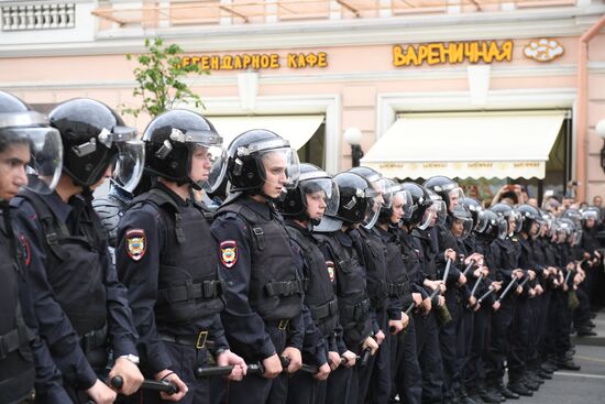 Unauthorized rally in Moscow