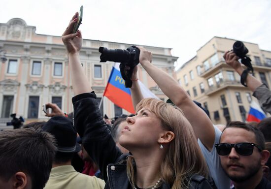 Unauthorized rally in Moscow