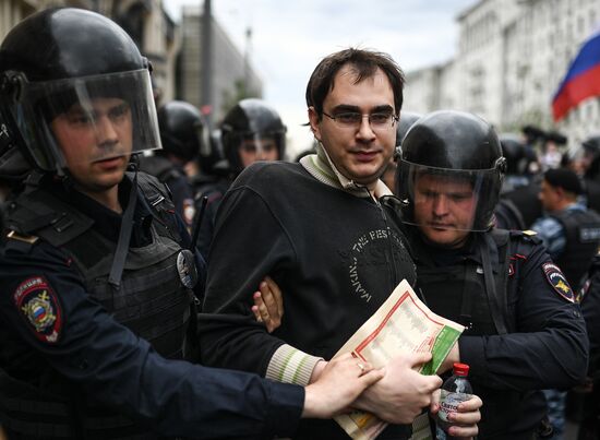 Unauthorized rally in Moscow