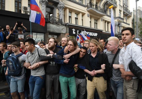 Unauthorized rally in Moscow