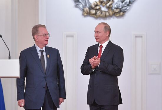 President Vladimir Putin awards state decorations on Russia Day