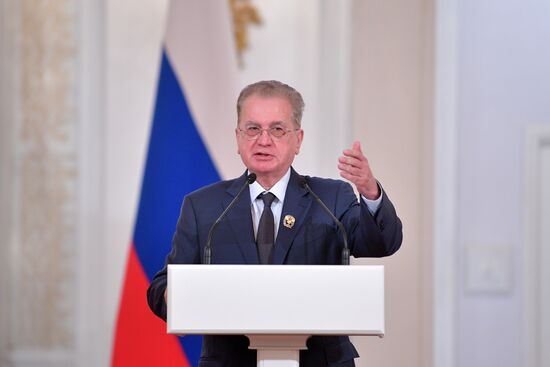 President Vladimir Putin awards state decorations on Russia Day