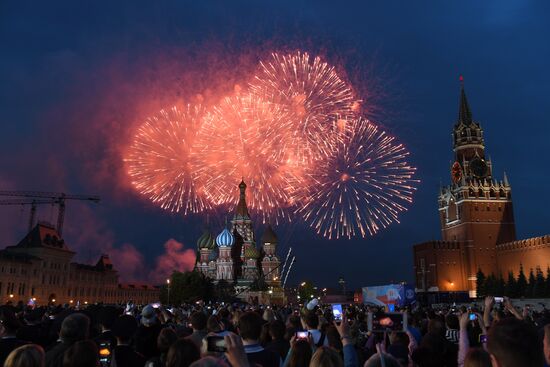 Fireworks display on Russia Day