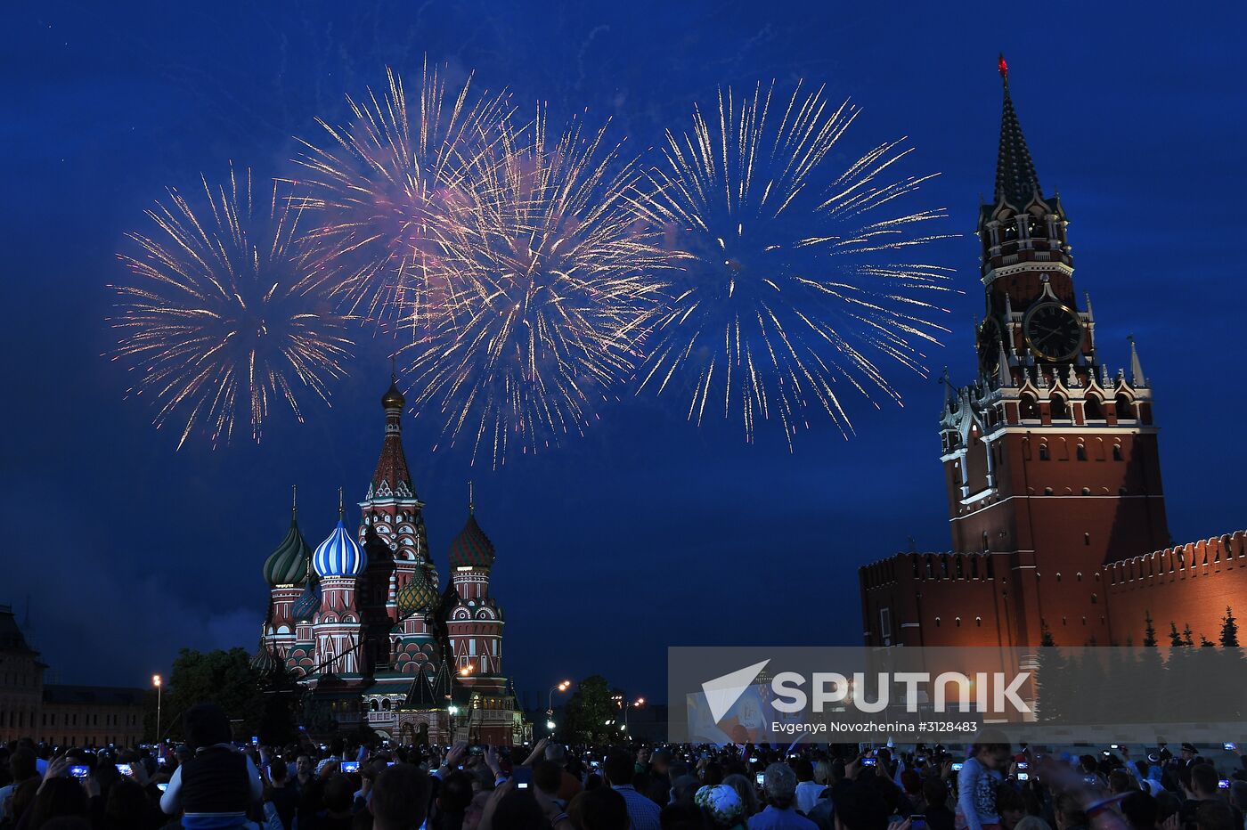 Fireworks display on Russia Day