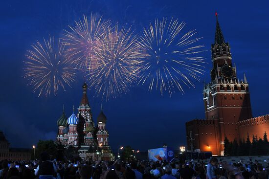 Fireworks display on Russia Day