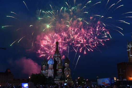 Fireworks display on Russia Day